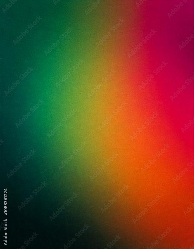 Poster minimalist abstract design with a vibrant green to red gradient on a dark background