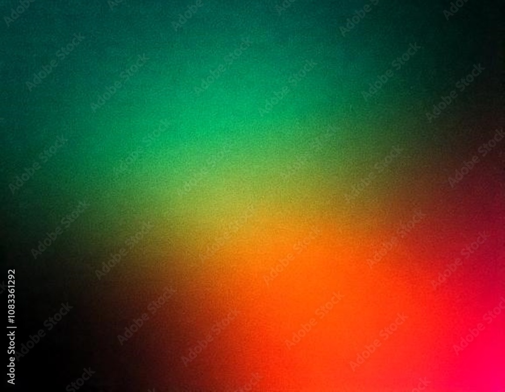 Poster minimalist abstract design with a vibrant green to red gradient on a dark background