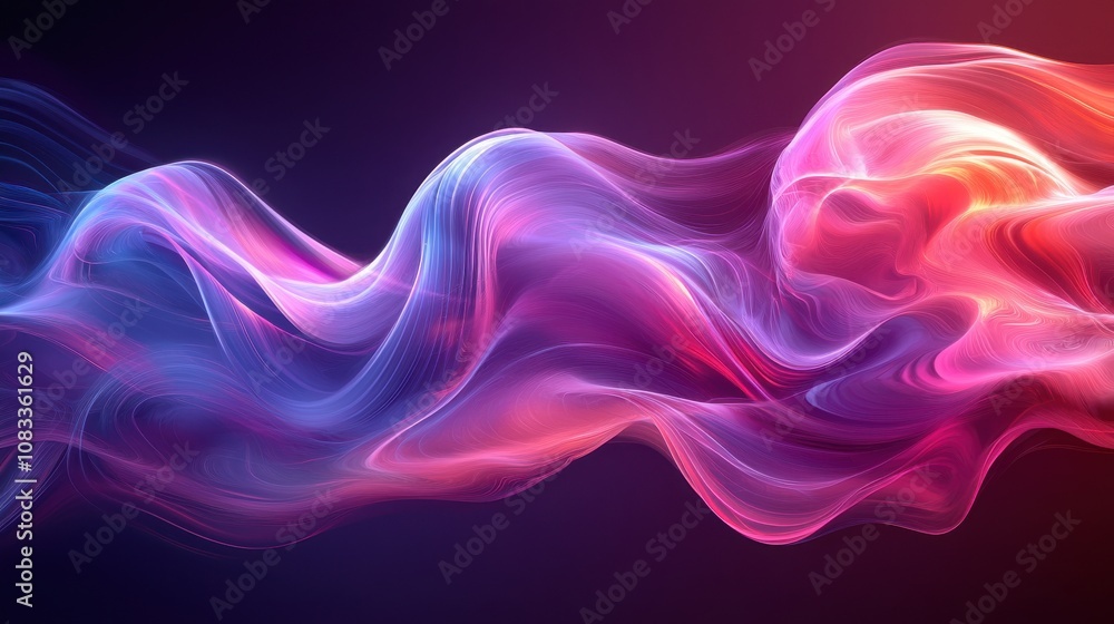 Poster colorful swirling smoke creating a mesmerizing abstract pattern in a vibrant display of light and mo