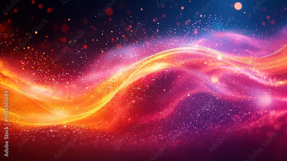 Aufkleber vibrant abstract waves of color blend in a dynamic flow, creating a mesmerizing visual experience in
