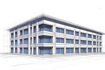 Architecture sketch drawing on architectural Creative project business architecture building construction Industrial engineering