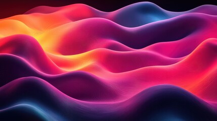 Obraz premium Flowing waves of vibrant colors create a stunning abstract representation of energy and movement in a digital artwork
