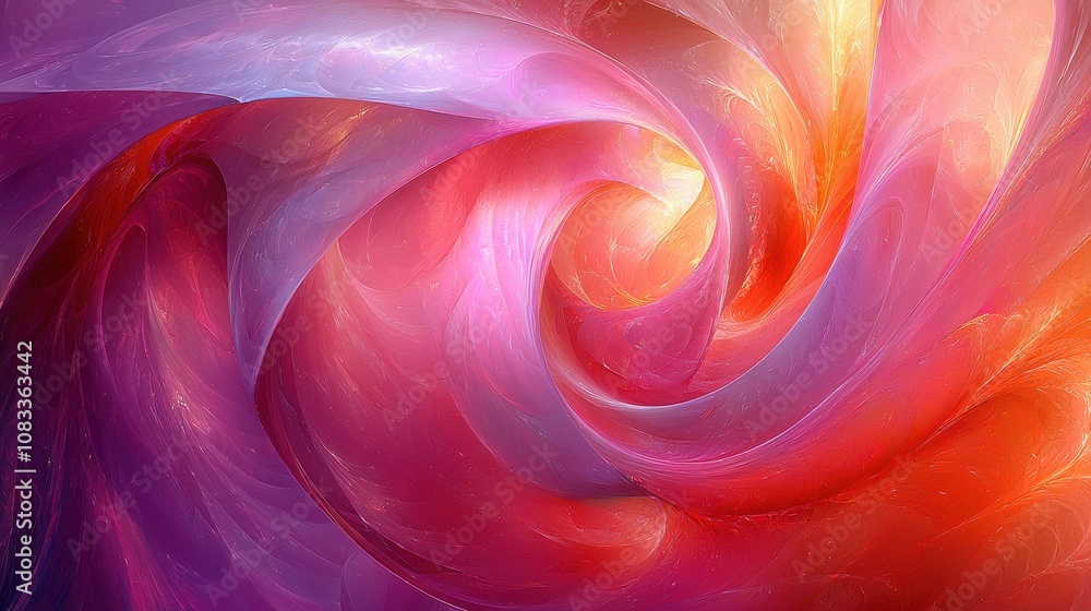 Aufkleber abstract swirls of vibrant colors creating a mesmerizing pattern in a digital artwork with soft grad
