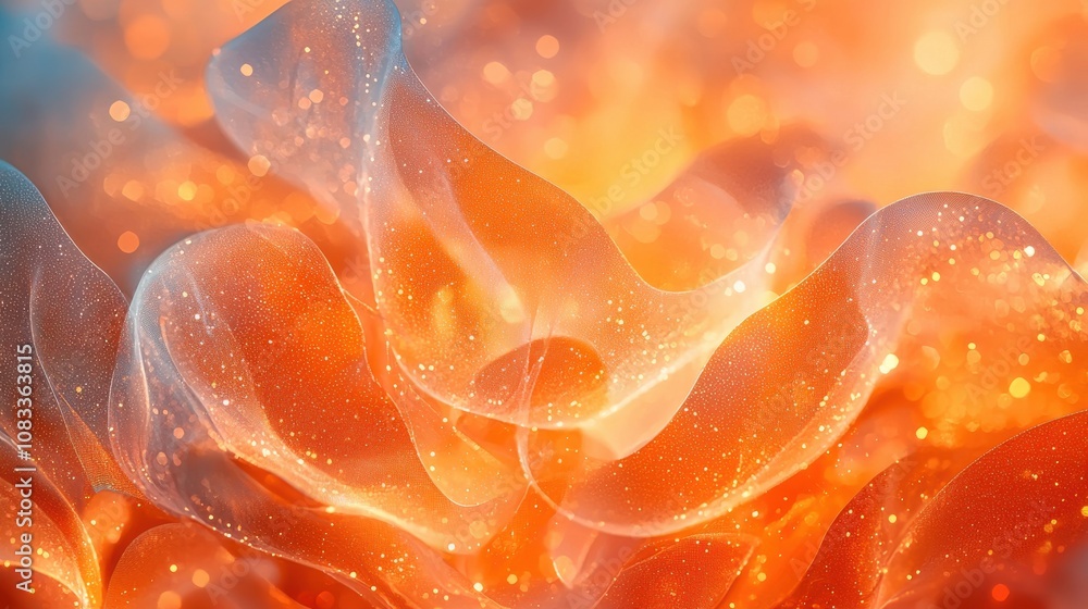 Aufkleber bright orange and blue abstract wave patterns creating a dynamic visual experience with luminous spa