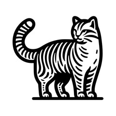 Obraz premium Simple Vector Icon of a Andean Cat – Logo Design Illustration