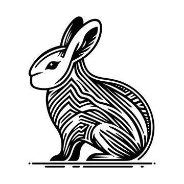 Simple Vector Icon of a Southern Mountain Viscacha &ndash; Logo Design Illustration