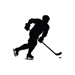 Fototapeta premium Hockey Sports ClipArt Design - hockey player silhouette vector illustration 