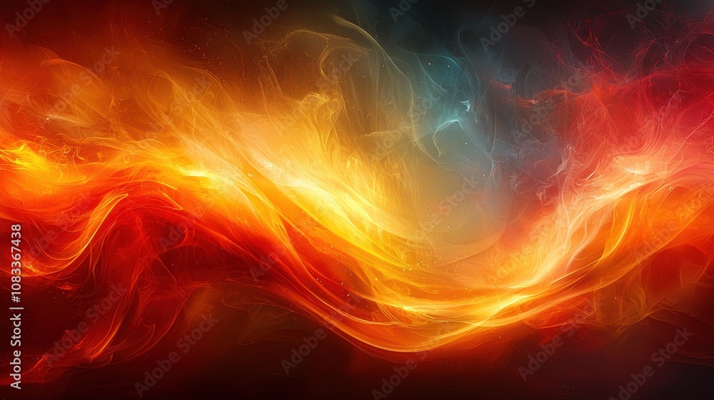 Poster a vibrant display of swirling orange and red flames contrasted against a dark background creates a d