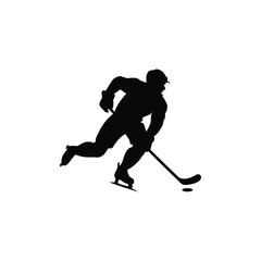 Fototapeta premium Hockey Sports ClipArt Design - hockey player silhouette vector illustration 