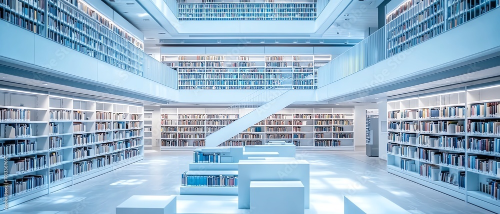 Poster a hightech library with flowing digital data streams, symbolizing the merging of cloud storage solut