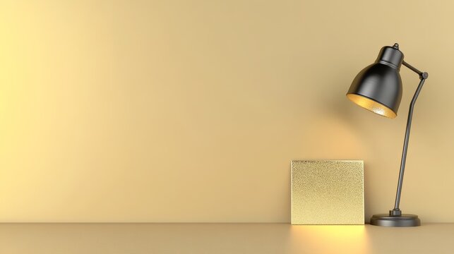 Branding stationery mockup scene Premium lapms with gold foil effect Lamps on the golden foil background