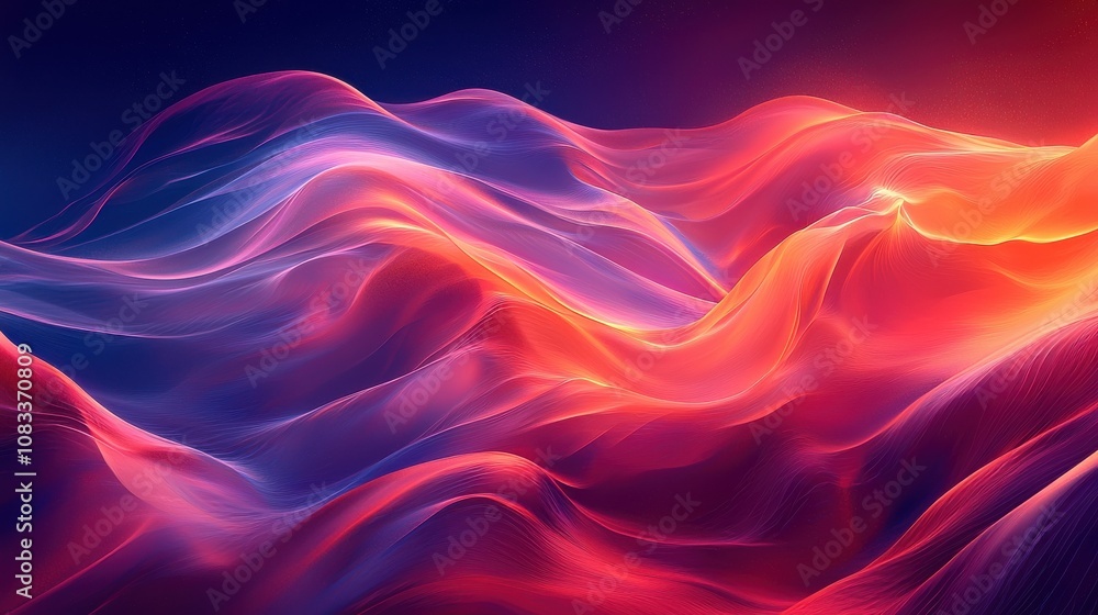 Poster vibrant abstract waves of color create a stunning visual representation of movement and fluidity in 