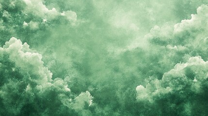 Fototapeta premium Abstract Green and White Watercolor Cloud Background