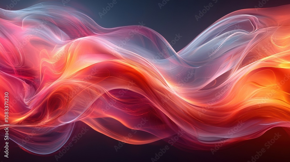 Aufkleber colorful abstract waves of light flow gracefully in a soft gradient, creating a mesmerizing visual d