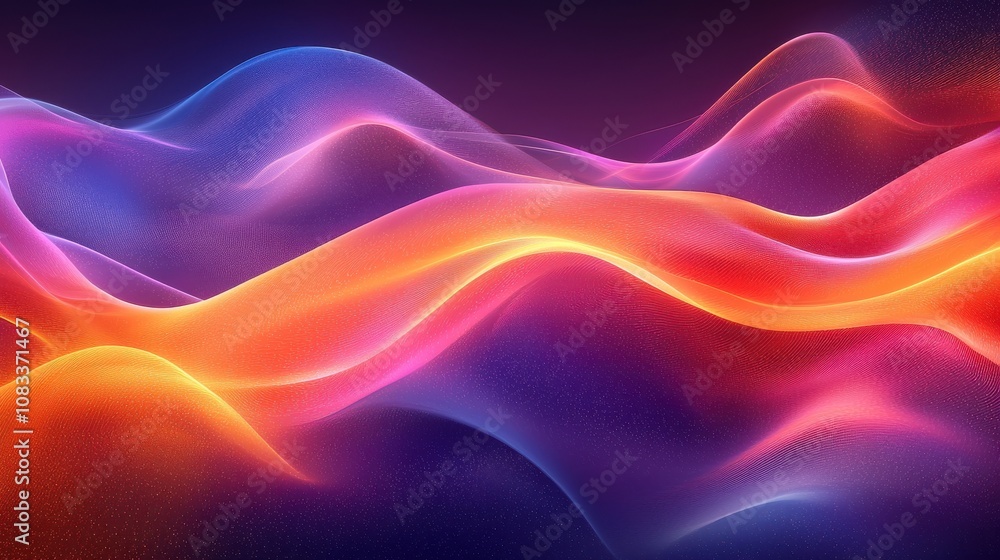 Poster colorful wave patterns create a mesmerizing abstract background with vibrant hues during a digital a