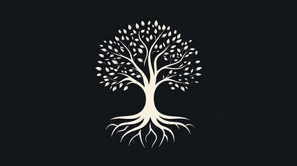 Tree design symbolizing growth and nature graphic art minimalist style