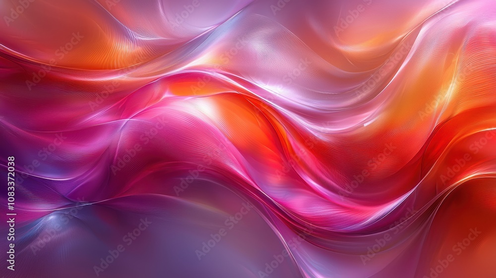 Aufkleber vibrant abstract waves of color flowing in a smooth blend, showcasing intricate patterns at sunset i