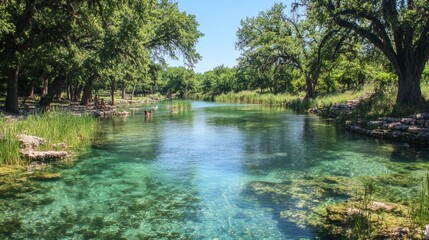 Obraz premium Clear Waters Inviting People to Enjoy Nature at the River