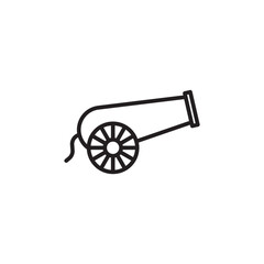 Fototapeta premium Cannon thin line vector icon