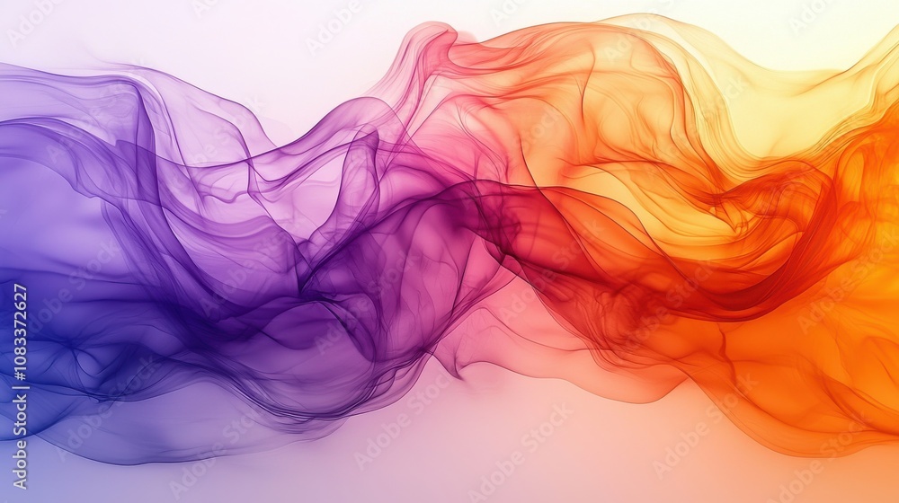 Poster abstract colorful waves of smoke blend together in a mesmerizing display, creating a vibrant visual 