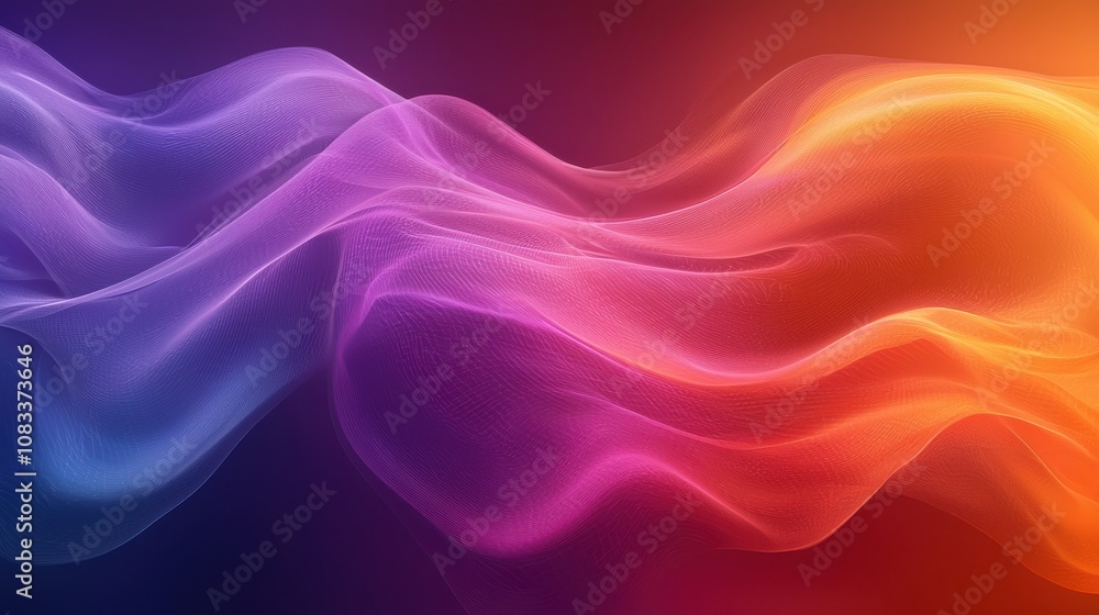 Poster colorful abstract waves flow together creating a vibrant visual experience in a digital artwork at s