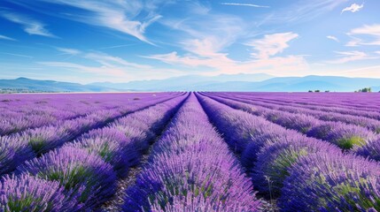 Obraz premium Lavender Field Stretching to the Horizon in Provence
