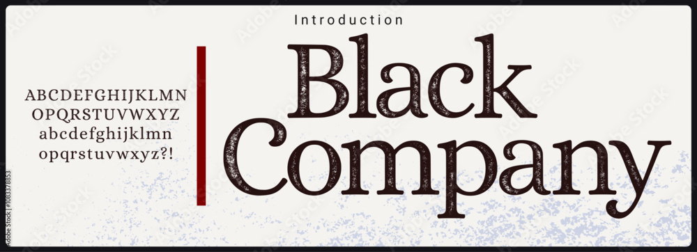 Fototapete rough and textured serif typeface. alphabet vector font with uppercase and lowercase.