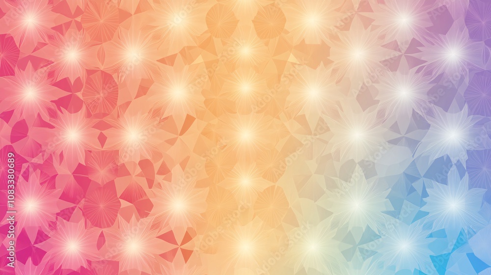 Poster symmetrical star pattern in gradient colors