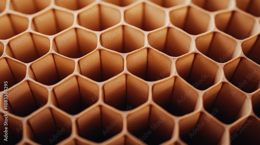 Aufkleber close up of intricate texture and pattern of honeycomb, showcasing its geometric design and natural 