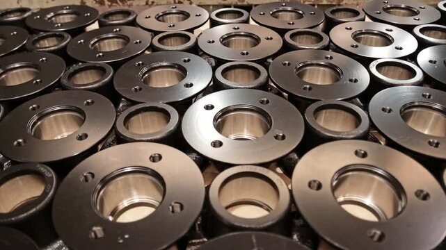 Stacked flanges in a production factory