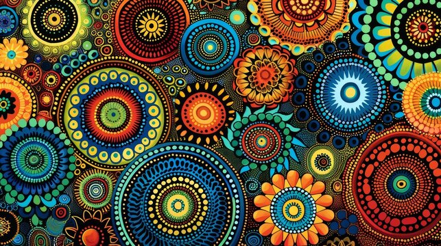 Intricate Aboriginal Dreamtime Dot Pattern Artwork