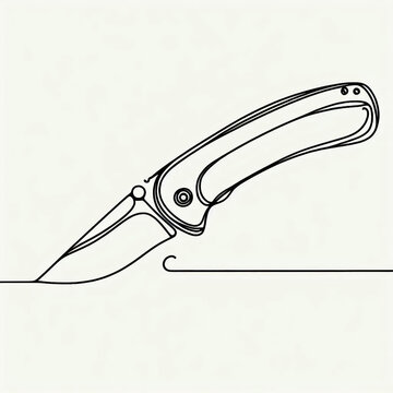 minimalist line art folding knife clip art preview