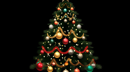 Fototapeta premium christmas tree with lights