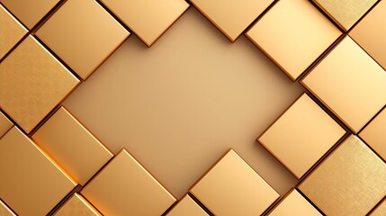 Fototapeta premium A seamless pattern of golden squares creating a stylish background, perfect for modern designs, advertisements, and elegant presentations.