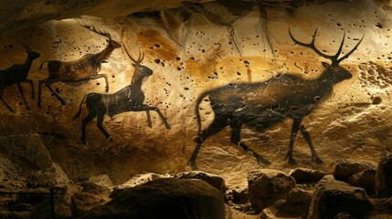 Ancient Lascaux Cave Paintings of Prehistoric Animals