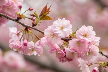 Fototapeta premium cherry blossoms sakura tree bloom in spring in the close up