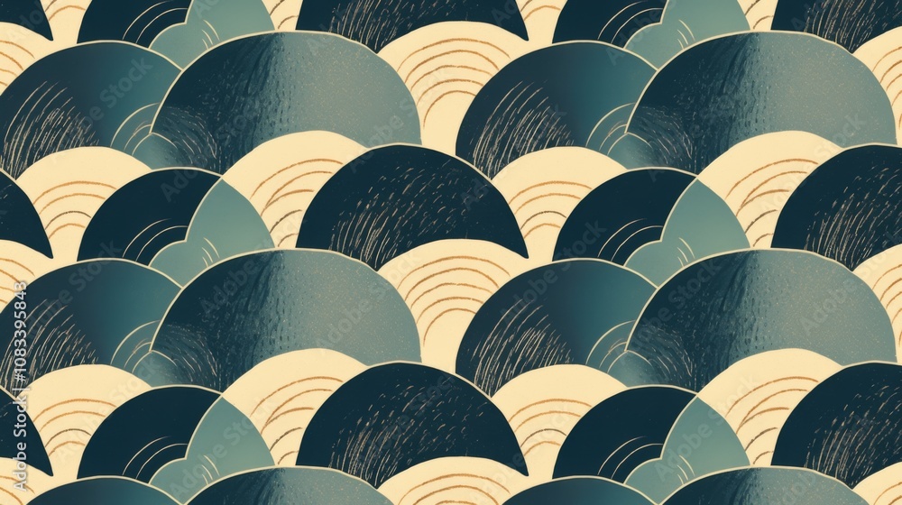 Poster background with green waves pattern