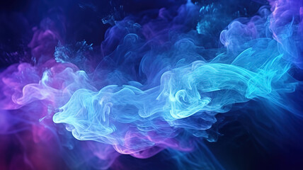 Obraz premium Amazing Blue glowing sparkling glitter particles fog floating on dark black abstract art background