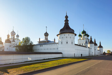 Sunny morning in Rostov the Great Kremlin. Russia.