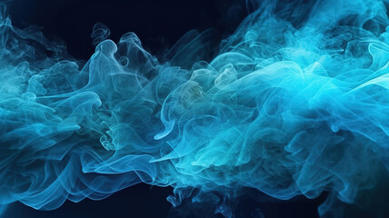 Obraz premium Wonderful Abstract blue smoke on a black background