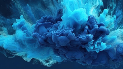 Fantastic Abstract colorful blue smoke background, bright colored