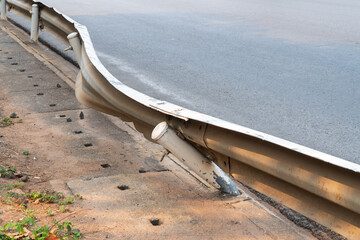 The road barrier has an accident.