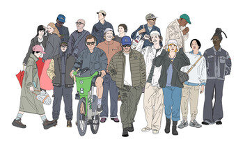 Fototapeta premium group of people in a row