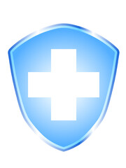 Fototapeta premium A minimalist blue medical shield
