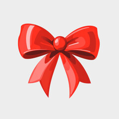 Bright Red Bow with Smooth Texture, Perfect for Seasonal Decorations, Gift Wrapping, and Stylish Displays in Various Creative Projects and Designs