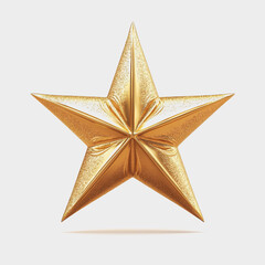 Fototapeta premium Elegant and Shiny Golden Star with Textured Surface Displayed Against a Clean Light Background for Creative Design and Artistic Projects