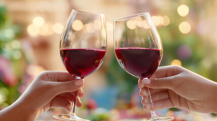 Diverse group toasting with wine glasses at celebration