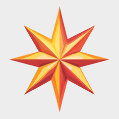 Fototapeta premium Colorful geometric star design with sharp points and vibrant gradients of orange and yellow, perfect for modern decorations or creative projects