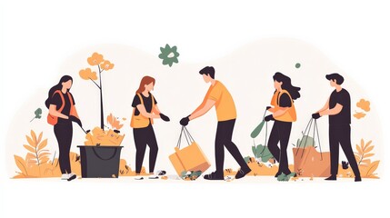 Community Clean-Up Event with Diverse Participants