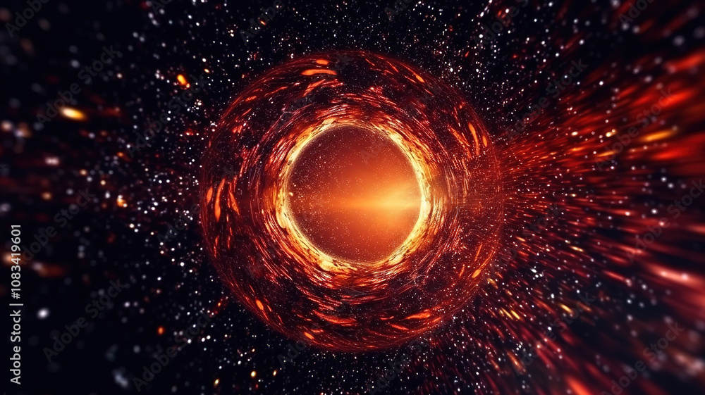 Wall mural incredible defocused sparkling circles flickering motion on black backdrop